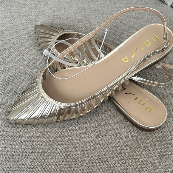Unisa Metallic Gold Flats - Picture 1 of 5